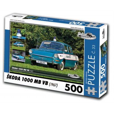 RETRO-AUTA Puzzle č. 33 Škoda 1000 MB VB (1967) 500 dílků