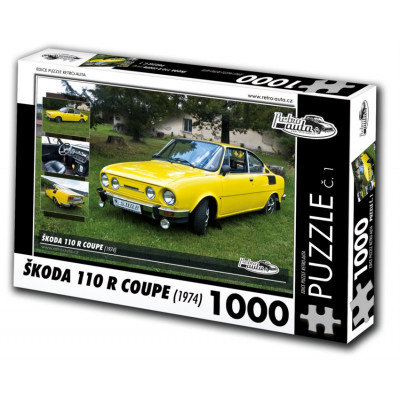 RETRO-AUTA Puzzle č. 1 ŠKODA 110 R COUPE (1974) 1000 dílků