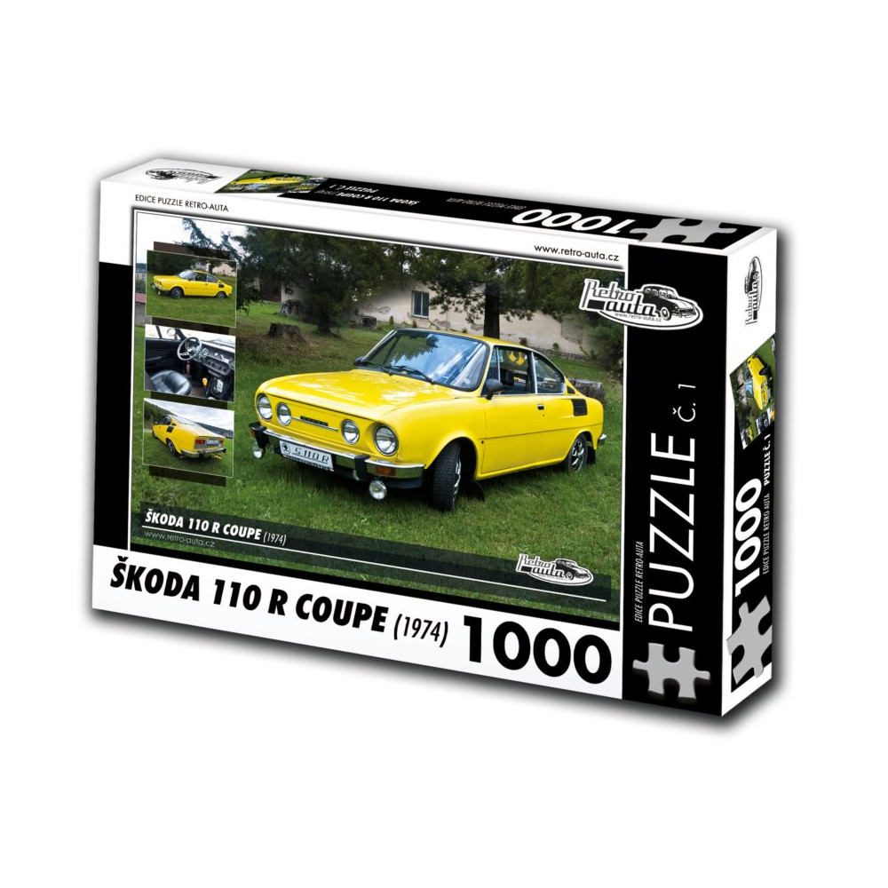 RETRO-AUTA Puzzle č. 1 ŠKODA 110 R COUPE (1974) 1000 dílků