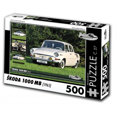RETRO-AUTA Puzzle č. 27 Škoda 1000 MB (1965) 500 dílků