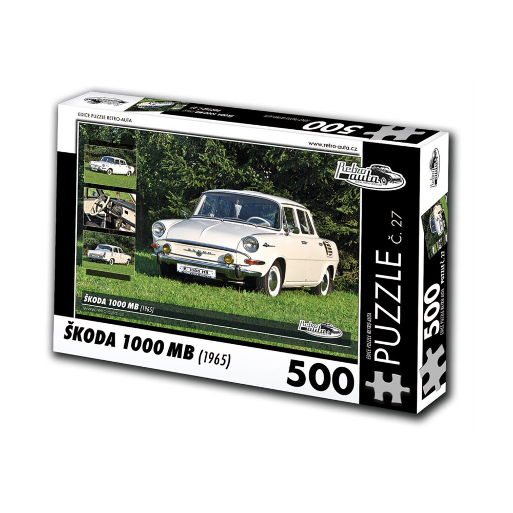 RETRO-AUTA Puzzle č. 27 Škoda 1000 MB (1965) 500 dílků