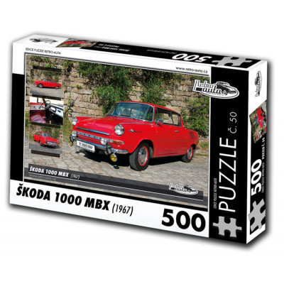 RETRO-AUTA Puzzle č. 50 Škoda 1000 MBX (1967) 500 dílků