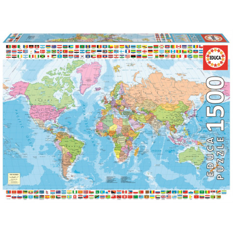 EDUCA Puzzle Politická mapa světa 1500 dílků ~ 1