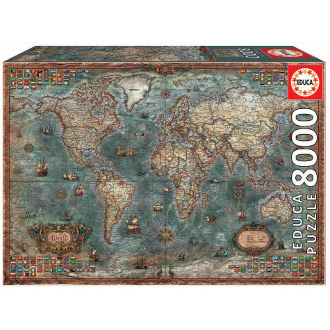 EDUCA Puzzle Historická mapa světa 8000 dílků ~ 1