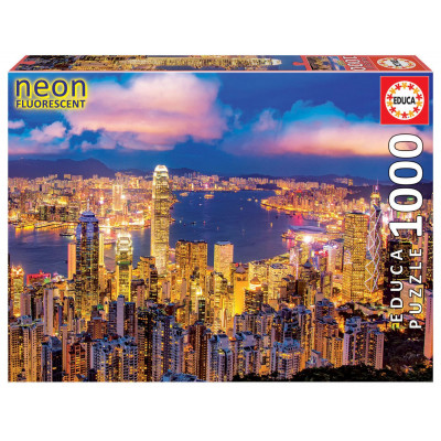 EDUCA Svítící puzzle Hong Kong 1000 dílků