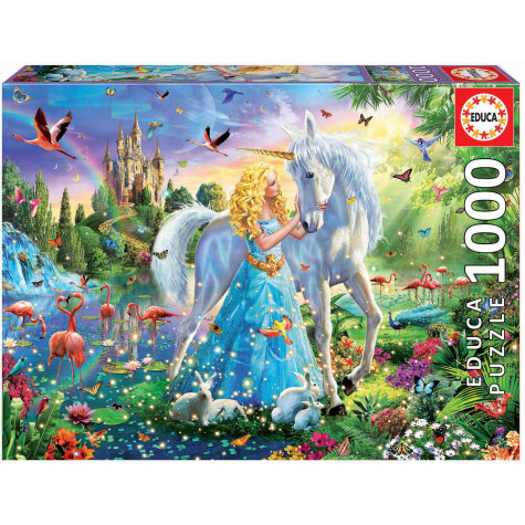 EDUCA Puzzle Princezna s jednorožcem 1000 dílků ~ 1