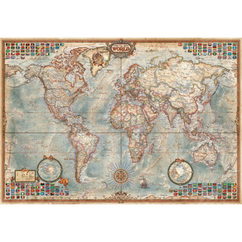 EDUCA Miniaturní puzzle Politická mapa světa 1000 dílků ~ 2