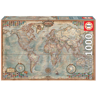 EDUCA Miniaturní puzzle Politická mapa světa 1000 dílků