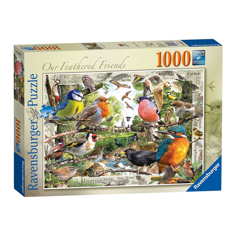 RAVENSBURGER Puzzle Naši opeření přátelé 1000 dílků