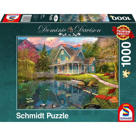 SCHMIDT Puzzle Rekreační dům u jezera 1000 dílků ~ 1