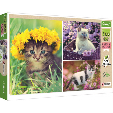 TREFL Puzzle Koťátka - koláž 1000 dílků EKO ~ 1