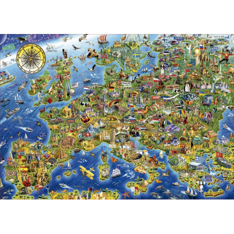 EDUCA Puzzle Šílená mapa Evropy 500 dílků