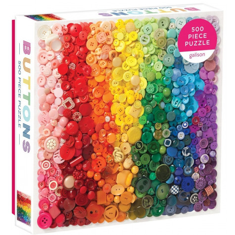 GALISON Čtvercové puzzle Knoflíková duha 500 dílků ~ 1
