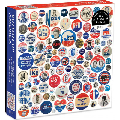GALISON Čtvercové puzzle Americké volební odznáčky 500 dílků