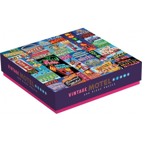 GALISON Čtvercové puzzle Motelové poutače 500 dílků ~ 4