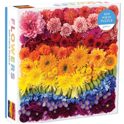 GALISON Čtvercové puzzle Duhové květiny 500 dílků