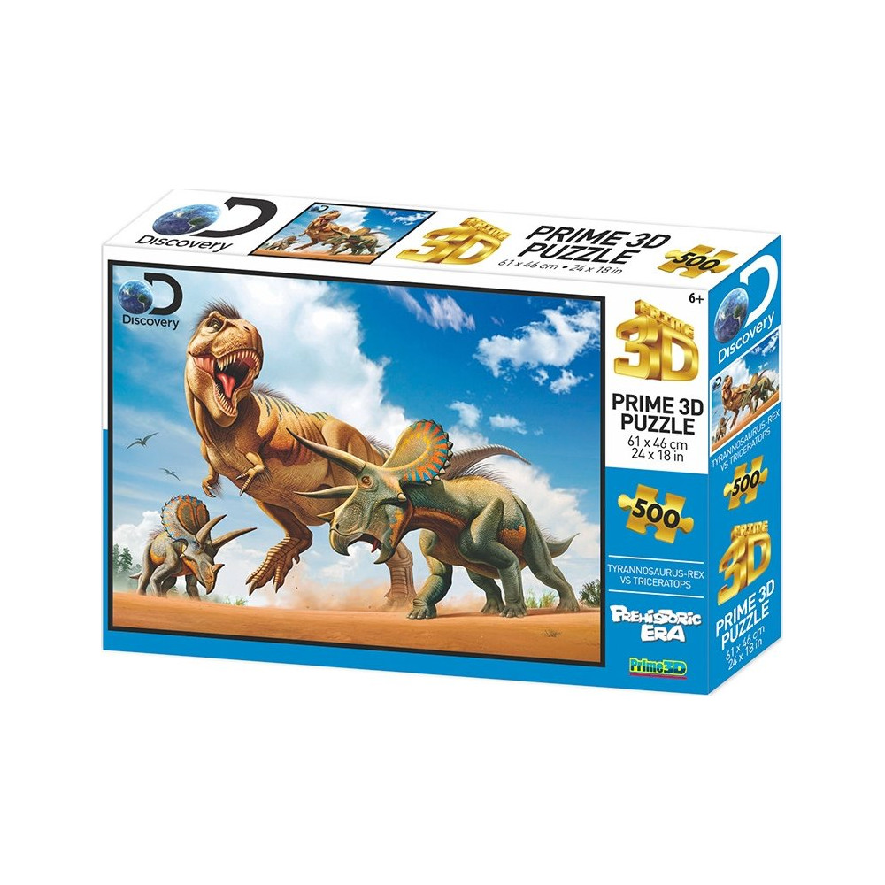 PRIME 3D Puzzle T-Rex vs.Triceratops 3D 500 dílků