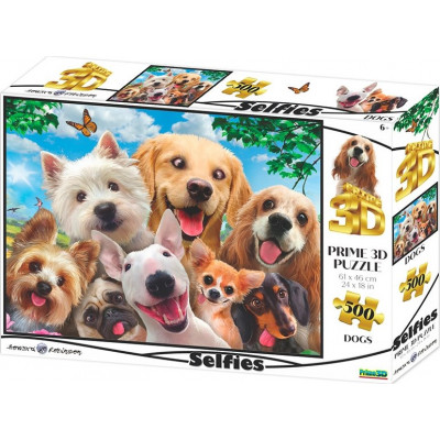 PRIME 3D Puzzle Psí selfie 3D 500 dílků