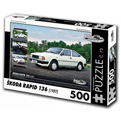 RETRO-AUTA Puzzle č. 75 Škoda RAPID 136 (1988) 500 dílků