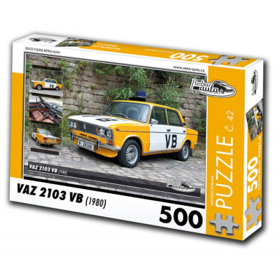 RETRO-AUTA Puzzle č. 42 Vaz 2103 VB (1980) 500 dílků