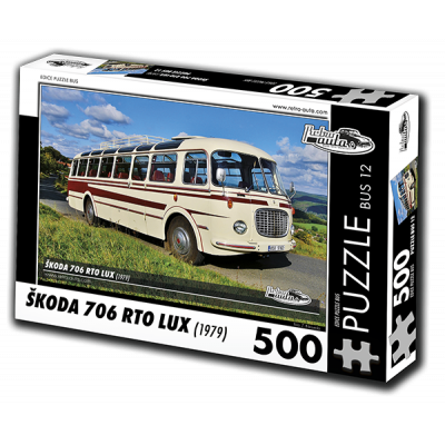 RETRO-AUTA Puzzle BUS č. 12 Škoda 706 RTO LUX (1979) 500 dílků