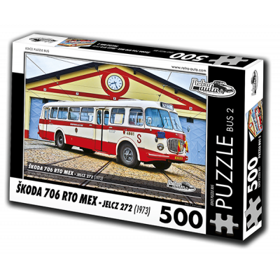 RETRO-AUTA Puzzle BUS č. 2 Škoda 706 RTO (1968) 500 dílků