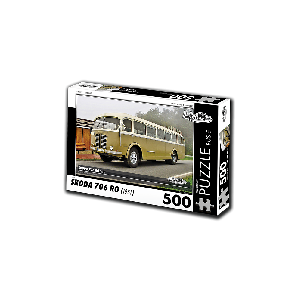 RETRO-AUTA Puzzle BUS č. 5 Škoda 706 RO (1951) 500 dílků