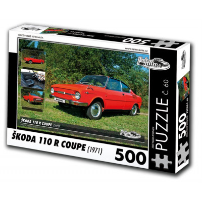 RETRO-AUTA Puzzle č. 60 Škoda 110 R Coupe (1971) 500 dílků