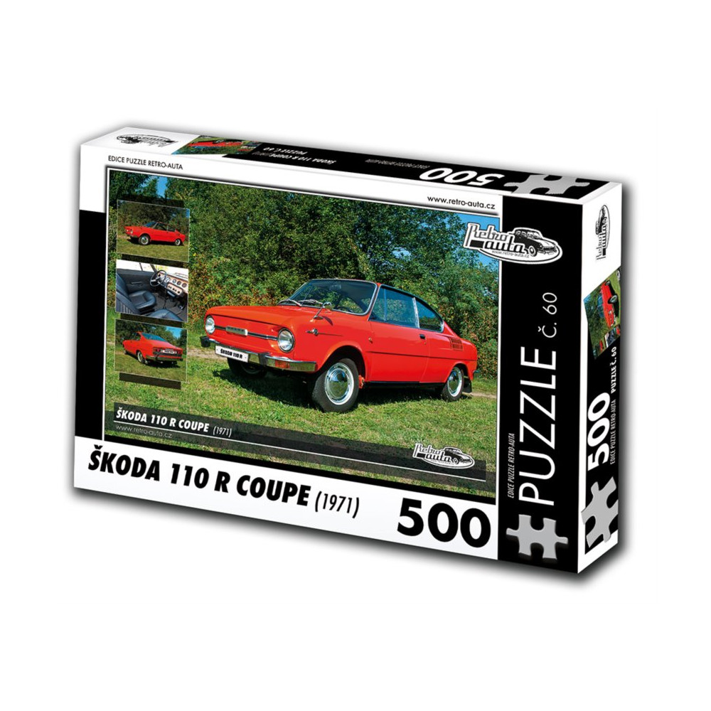 RETRO-AUTA Puzzle č. 60 Škoda 110 R Coupe (1971) 500 dílků