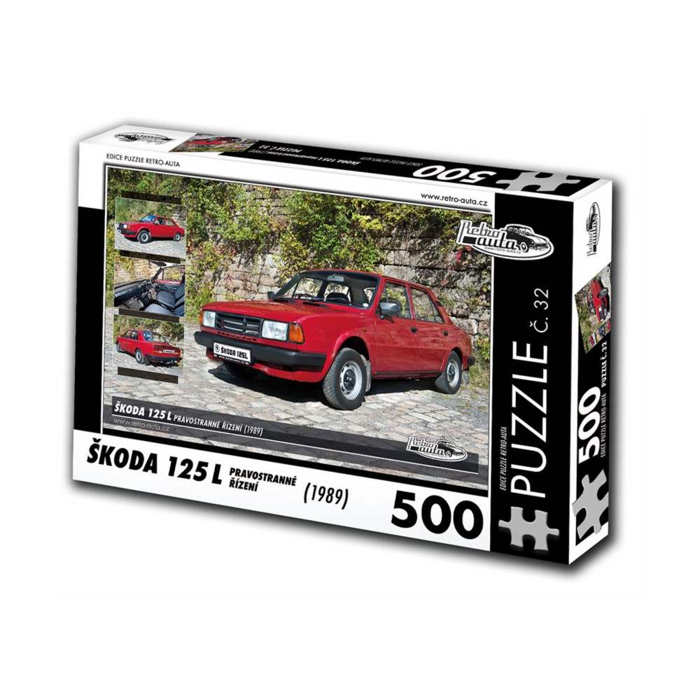 RETRO-AUTA Puzzle č. 32 Škoda 125 L (1989) - pravostranné řízení 500 dílků