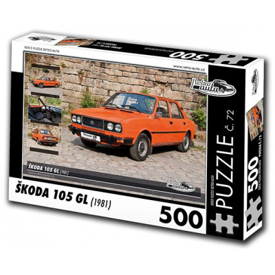 RETRO-AUTA Puzzle č. 72 Škoda 105 GL (1981) 500 dílků