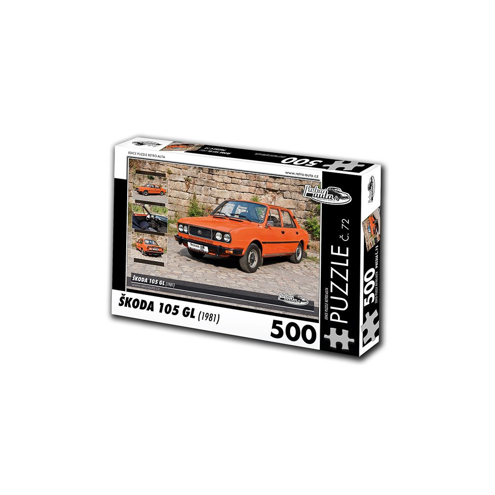 RETRO-AUTA Puzzle č. 72 Škoda 105 GL (1981) 500 dílků