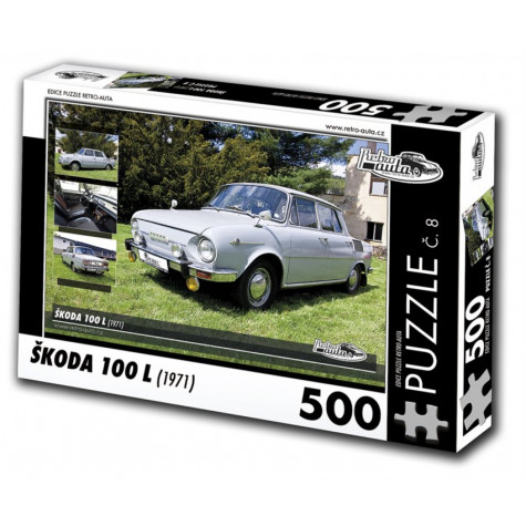 RETRO-AUTA Puzzle č. 8 Škoda 100 L (1971) 500 dílků