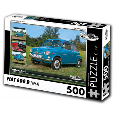 RETRO-AUTA Puzzle č. 49 Fiat 600 D (1964) 500 dílků