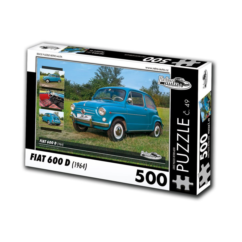 RETRO-AUTA Puzzle č. 49 Fiat 600 D (1964) 500 dílků