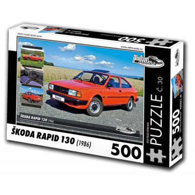 RETRO-AUTA Puzzle č. 30 Škoda Rapid 130 (1986) 500 dílků
