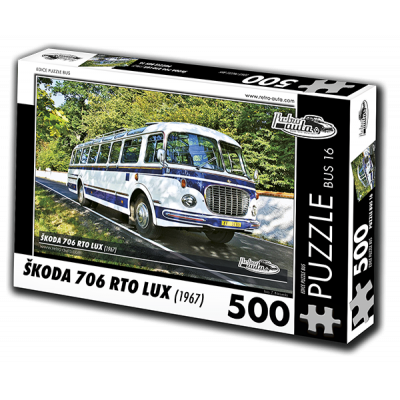 RETRO-AUTA Puzzle BUS č. 16 Škoda 706 RTO LUX (1967) 500 dílků