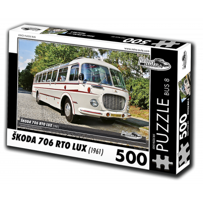 RETRO-AUTA Puzzle BUS č. 8 Škoda 706 RTO LUX (1961) 500 dílků