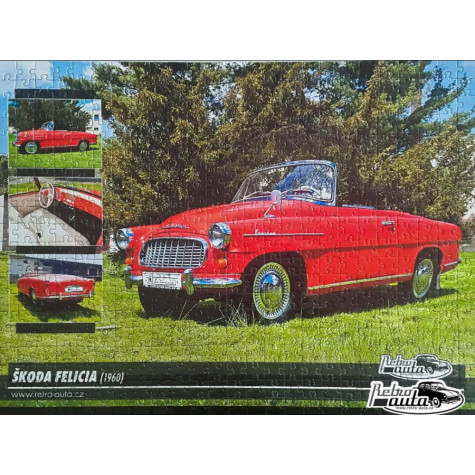 RETRO-AUTA Puzzle č. 10 Škoda Felicia (1960) 500 dílků ~ 2