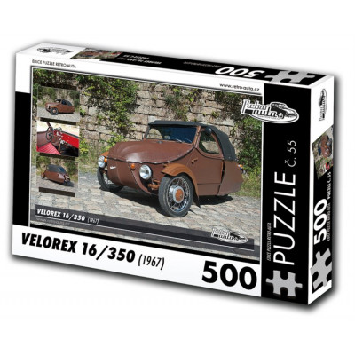 RETRO-AUTA Puzzle č. 55 Velorex 16,350 (1967) 500 dílků