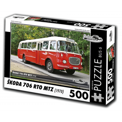 RETRO-AUTA Puzzle BUS č. 6 Škoda 706 RTO MTZ (1970) 500 dílků