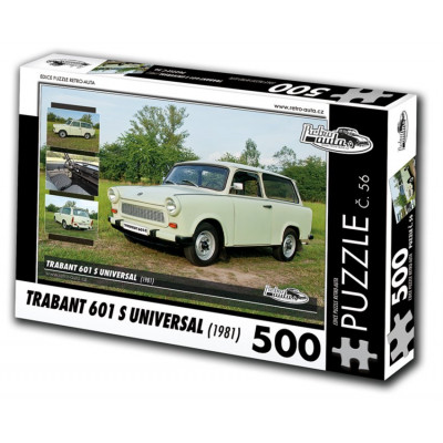RETRO-AUTA Puzzle č. 56 Trabant 601 S Universal (1981) 500 dílků