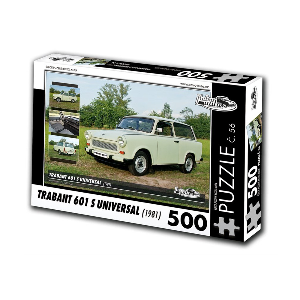 RETRO-AUTA Puzzle č. 56 Trabant 601 S Universal (1981) 500 dílků