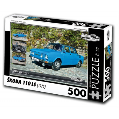 RETRO-AUTA Puzzle č. 37 Škoda 110 LS (1975) 500 dílků