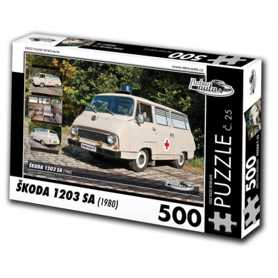 RETRO-AUTA Puzzle č. 25 Škoda 1203 SA (1980) 500 dílků