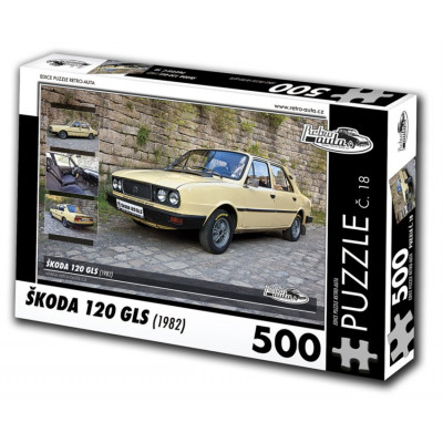 RETRO-AUTA Puzzle č. 18 Škoda 120 GLS (1982) 500 dílků