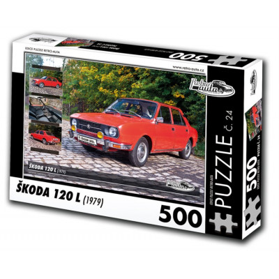 RETRO-AUTA Puzzle č. 24 Škoda 120 L (1979) 500 dílků