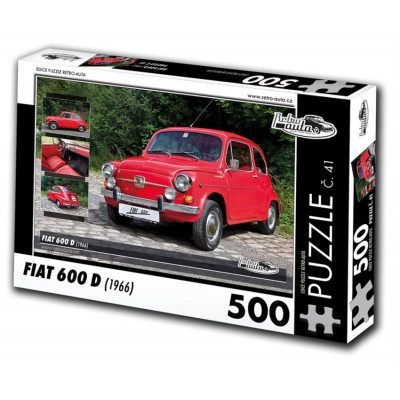 RETRO-AUTA Puzzle č. 41 Fiat 600 D (1966) 500 dílků