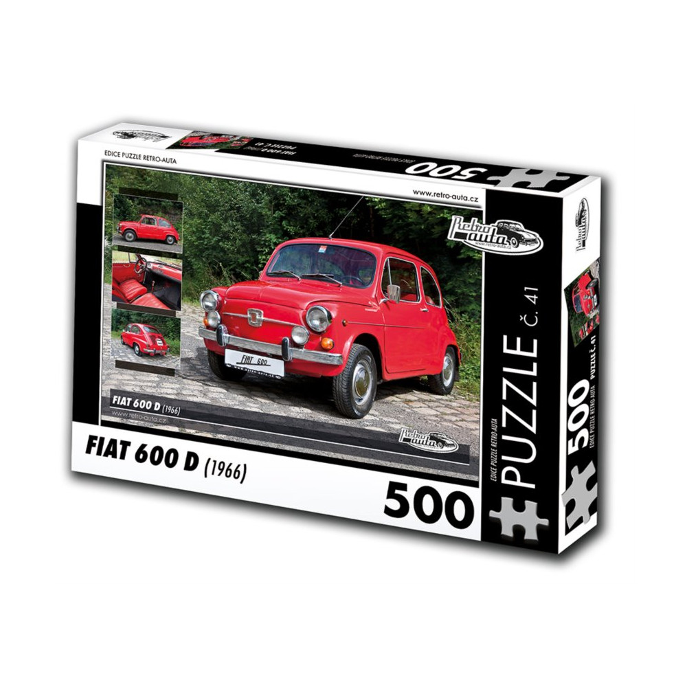 RETRO-AUTA Puzzle č. 41 Fiat 600 D (1966) 500 dílků