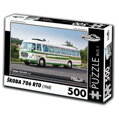 RETRO-AUTA Puzzle BUS č. 1 ŠKODA 706 RTO (1968) 500 dílků